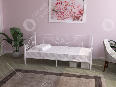 КРОВАТЬ ЭРИКА (120*200) БЕЛЫЙ МУАР